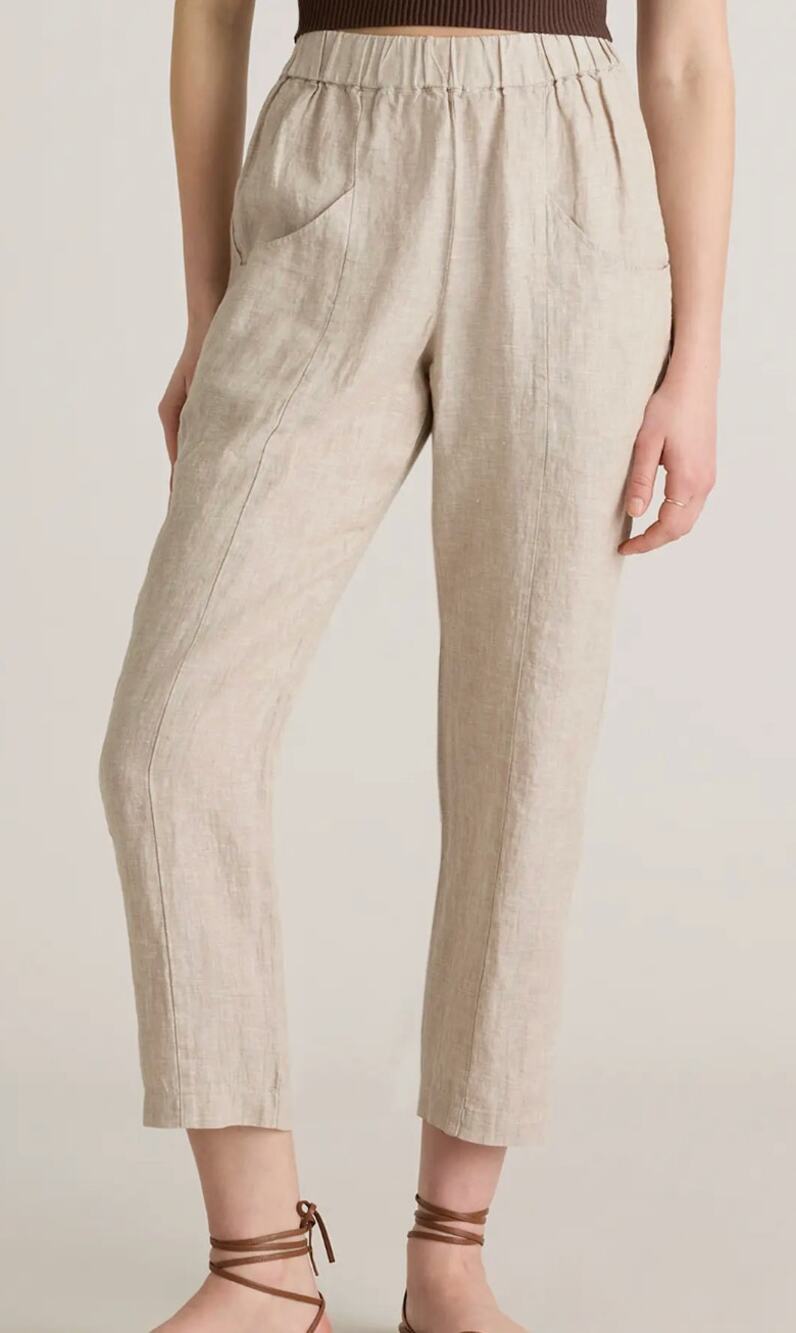 Quince 100% European Linen Tapered Ankle Pants Flax XS